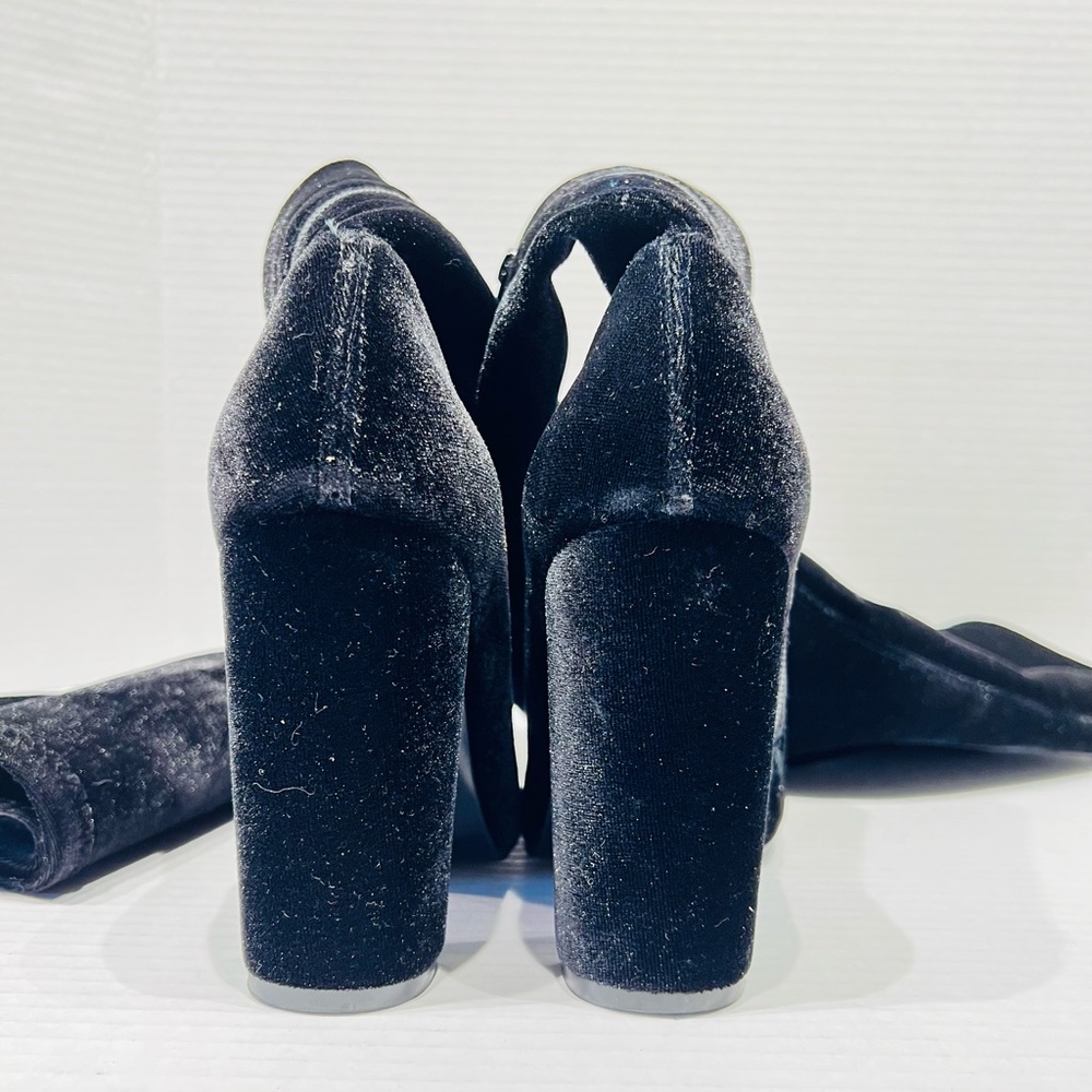 CARVELA WOLF BLACK by Kurt Geiger Zip Closure  Velvet Upper Size 37 - Picture 12 of 16